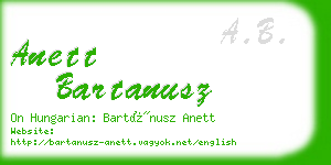 anett bartanusz business card